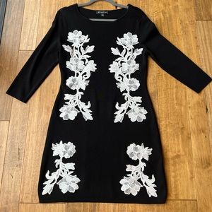 INC dress, size Medium. I am 5’ 3” and 145lb. Fits great.